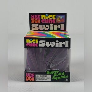 NeeDoh Nice Cube Swirl Sensory Purple Pink Black & White Nee Doh
